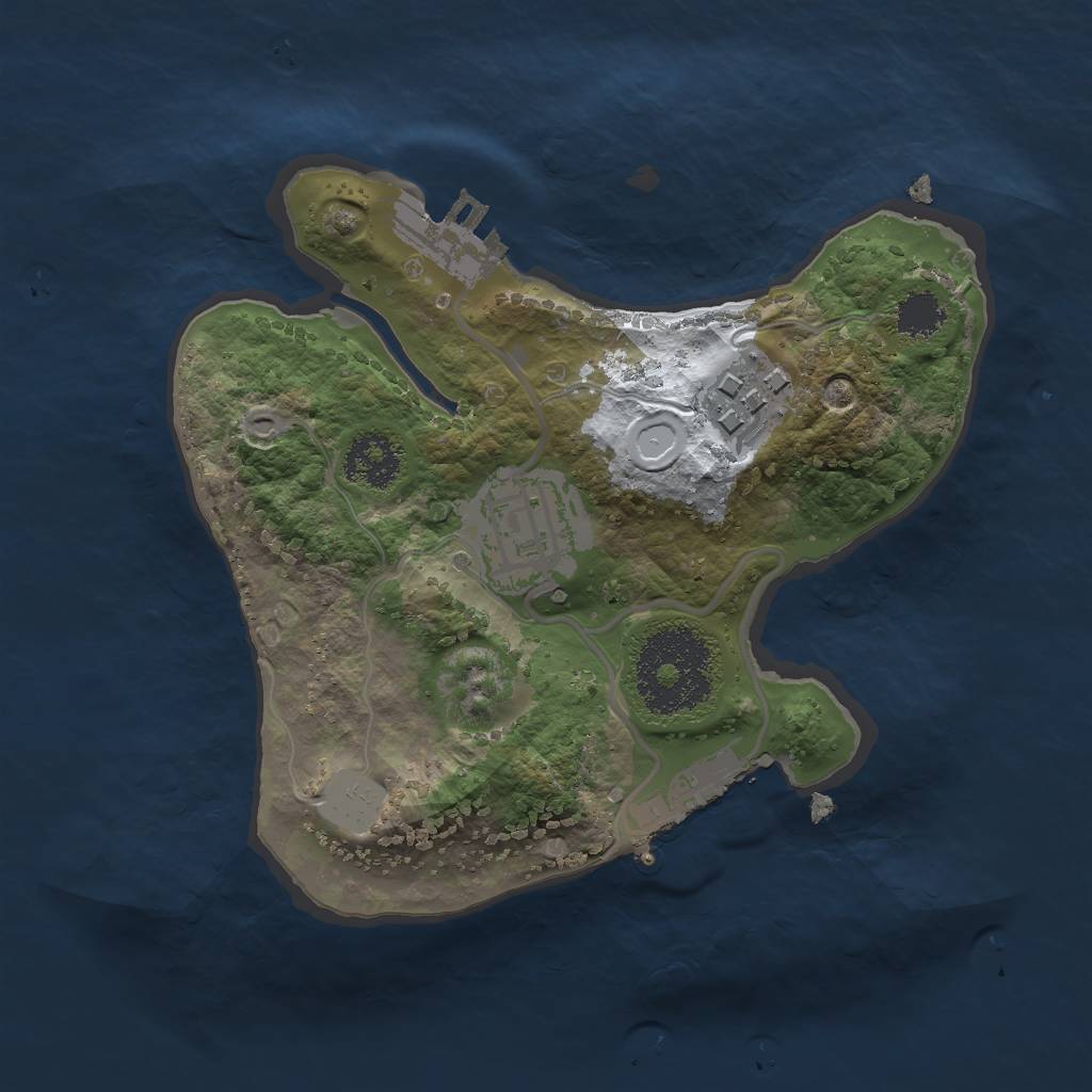 Rust Map: Procedural Map, Size: 2000, Seed: 23476317, 9 Monuments