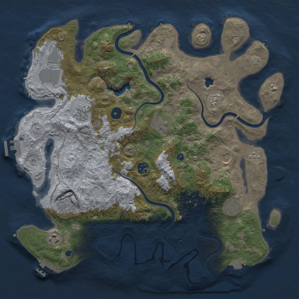 Rust Map: Procedural Map, Size: 4000, Seed: 248013, 15 Monuments