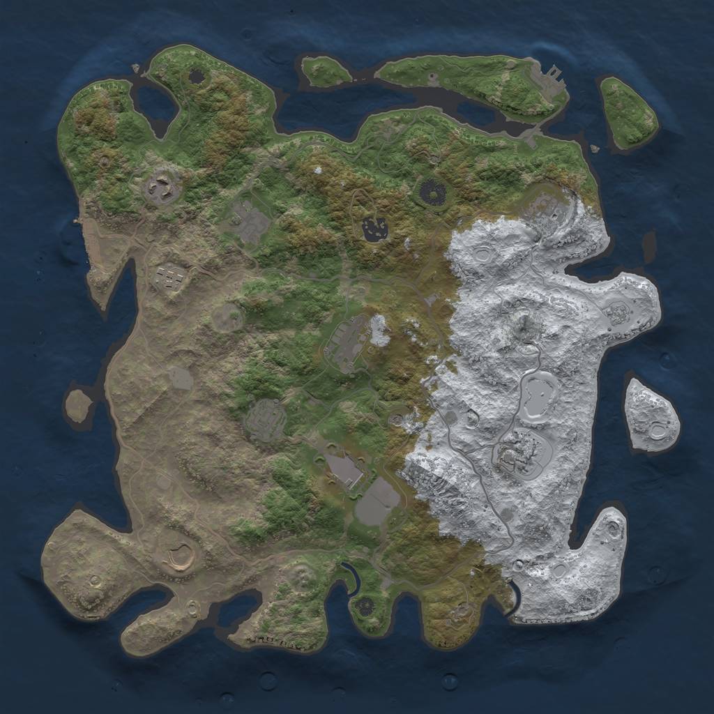 Rust Map: Procedural Map, Size: 4000, Seed: 255766, 19 Monuments
