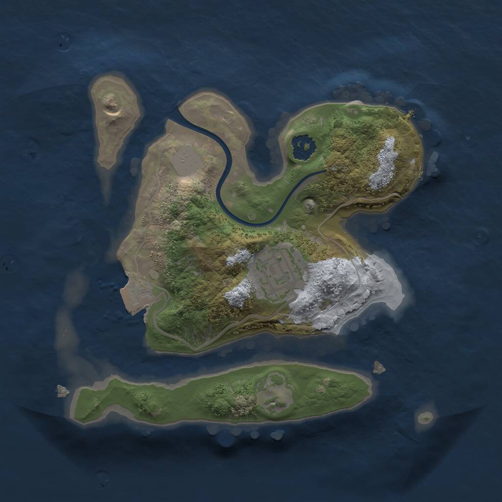 Rust Map: Procedural Map, Size: 2000, Seed: 2058265957, 2 Monuments