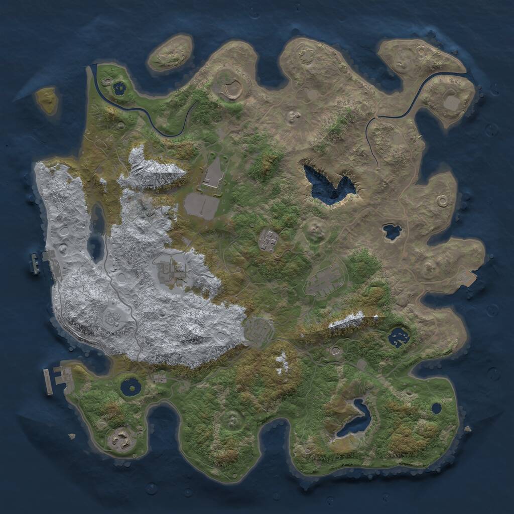 Rust Map: Procedural Map, Size: 4000, Seed: 467602, 14 Monuments