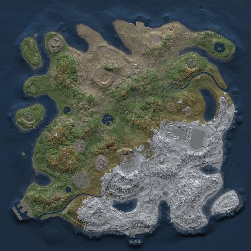 Rust Map: Procedural Map, Size: 3500, Seed: 5750, 13 Monuments