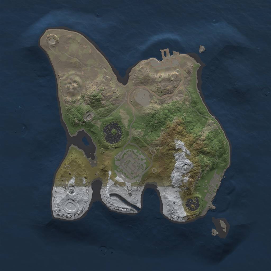 Rust Map: Procedural Map, Size: 2000, Seed: 72223850, 8 Monuments
