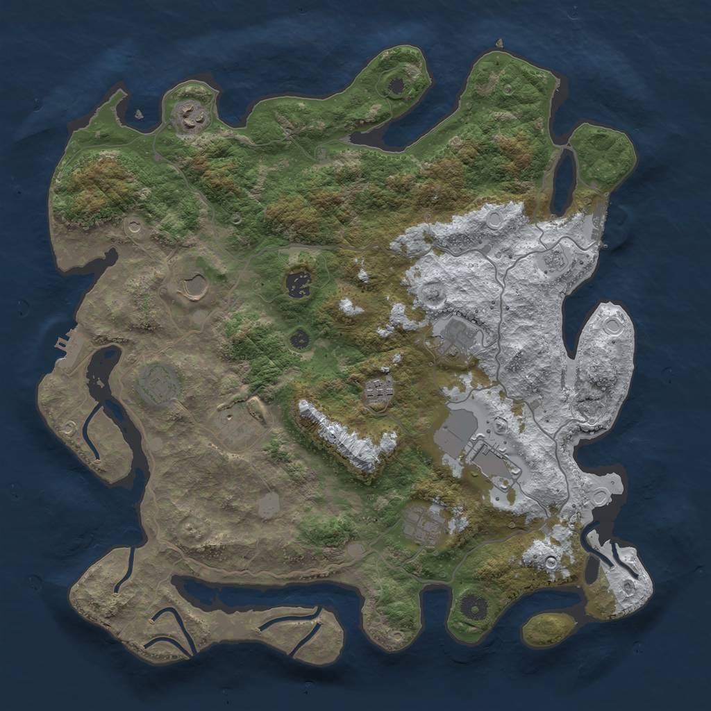 Rust Map: Procedural Map, Size: 4000, Seed: 368699, 18 Monuments