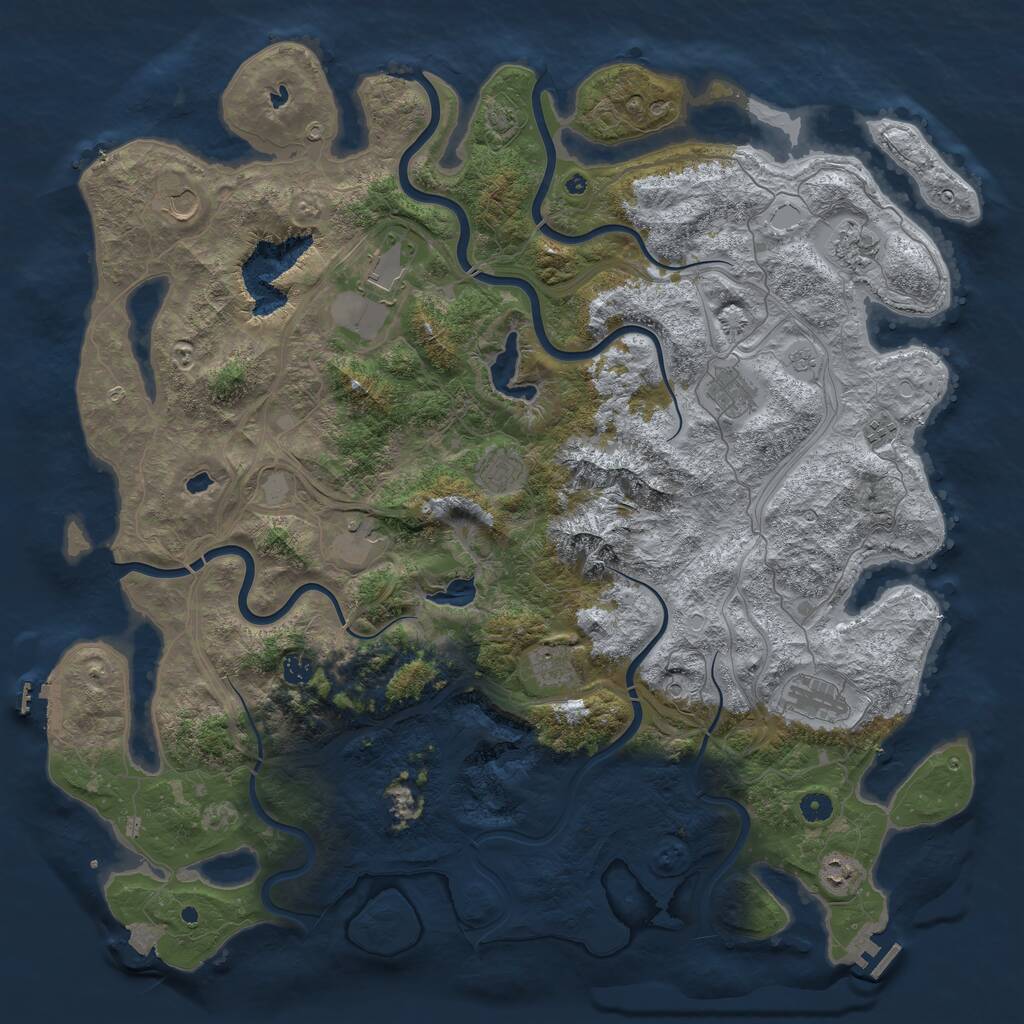 Rust Map: Procedural Map, Size: 5000, Seed: 2431, 17 Monuments