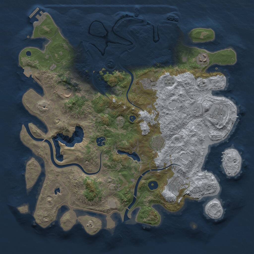 Rust Map: Procedural Map, Size: 4000, Seed: 639643, 15 Monuments