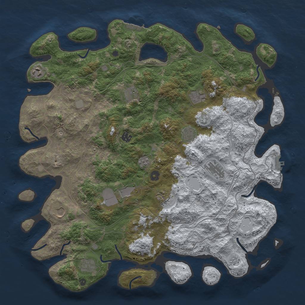 Rust Map: Procedural Map, Size: 4500, Seed: 1682319463, 20 Monuments