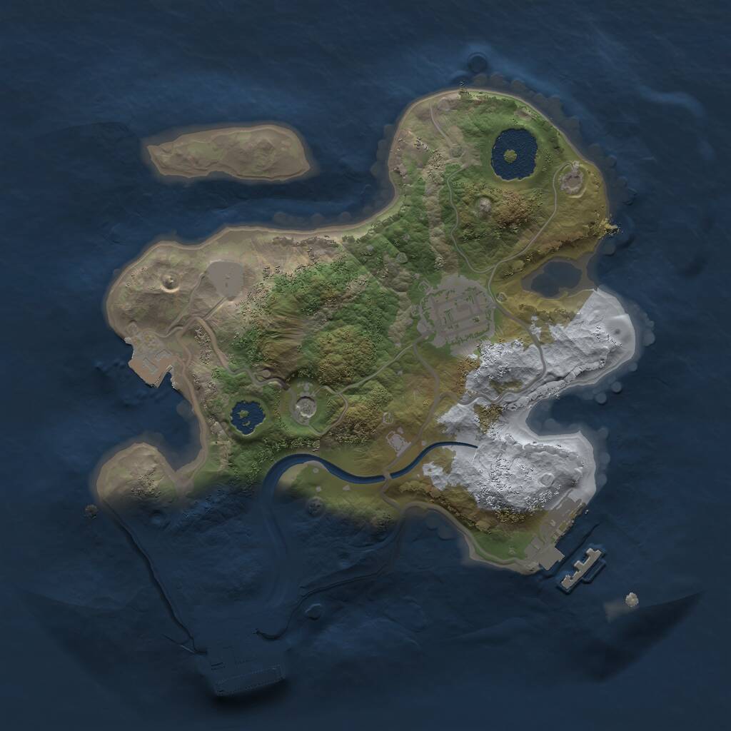 Rust Map: Procedural Map, Size: 2222, Seed: 2222, 5 Monuments