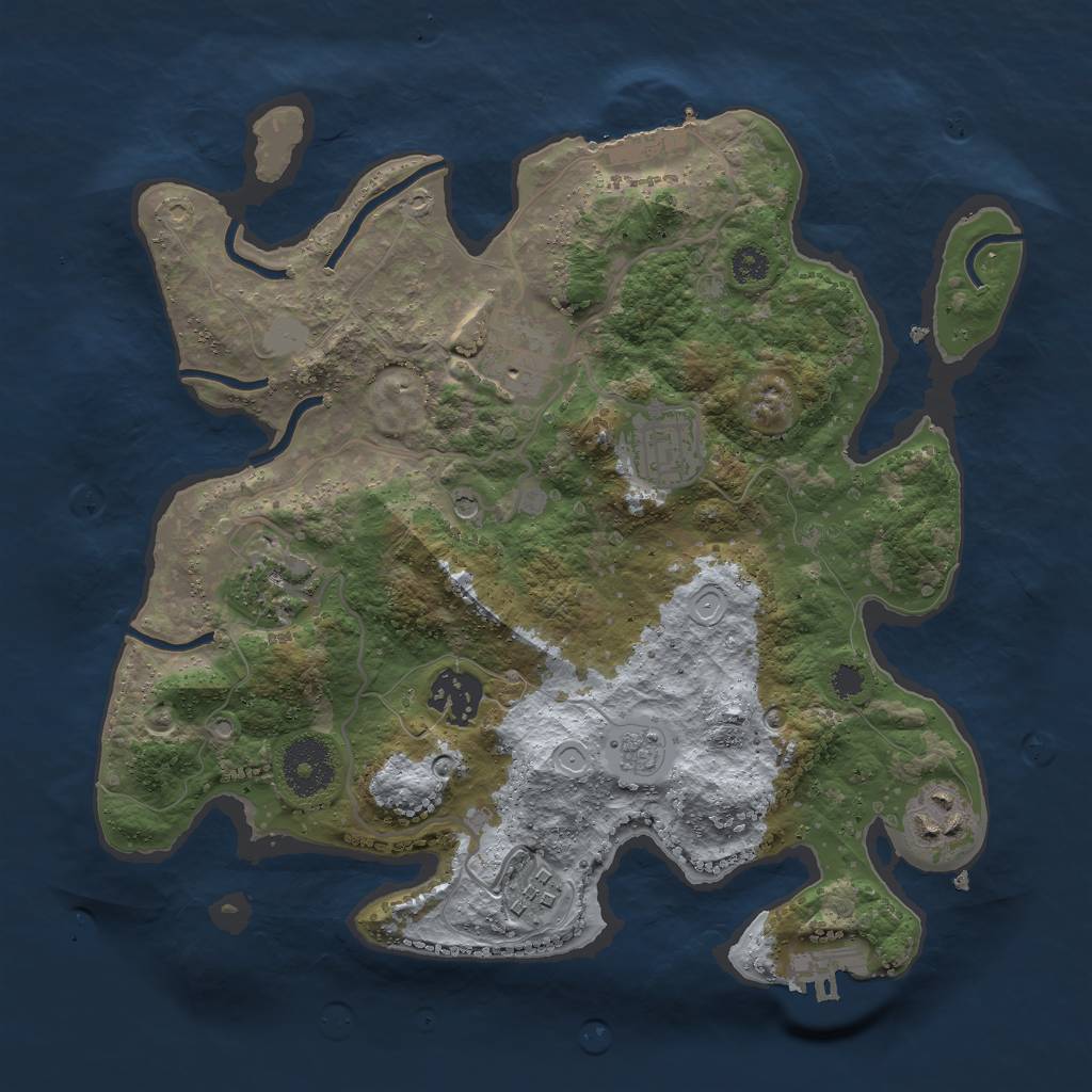 Rust Map: Procedural Map, Size: 3000, Seed: 28133, 15 Monuments
