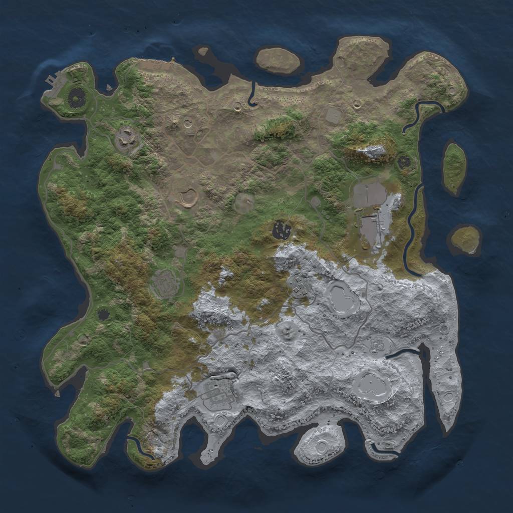 Rust Map: Procedural Map, Size: 4000, Seed: 22375, 16 Monuments