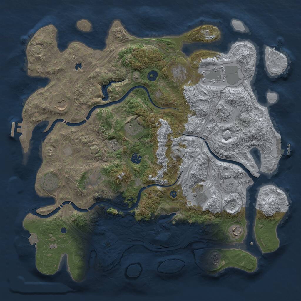 Rust Map: Procedural Map, Size: 4250, Seed: 1164892867, 17 Monuments