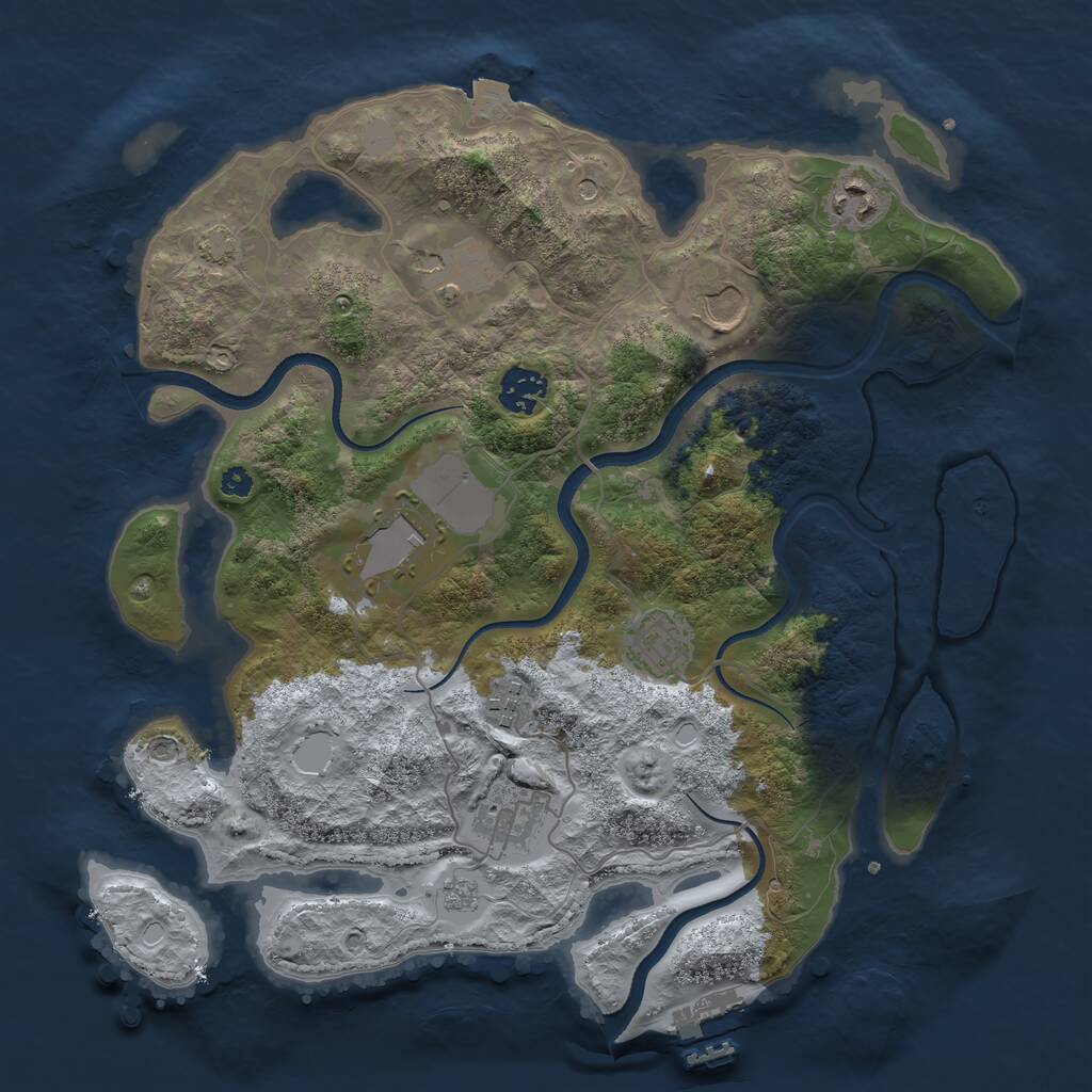 Rust Map: Procedural Map, Size: 3500, Seed: 27141815, 13 Monuments