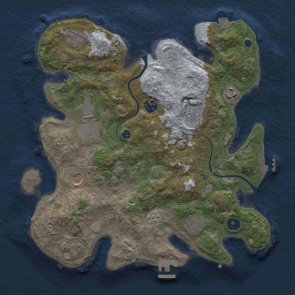 Rust Map: Procedural Map, Size: 3500, Seed: 56557098, 14 Monuments