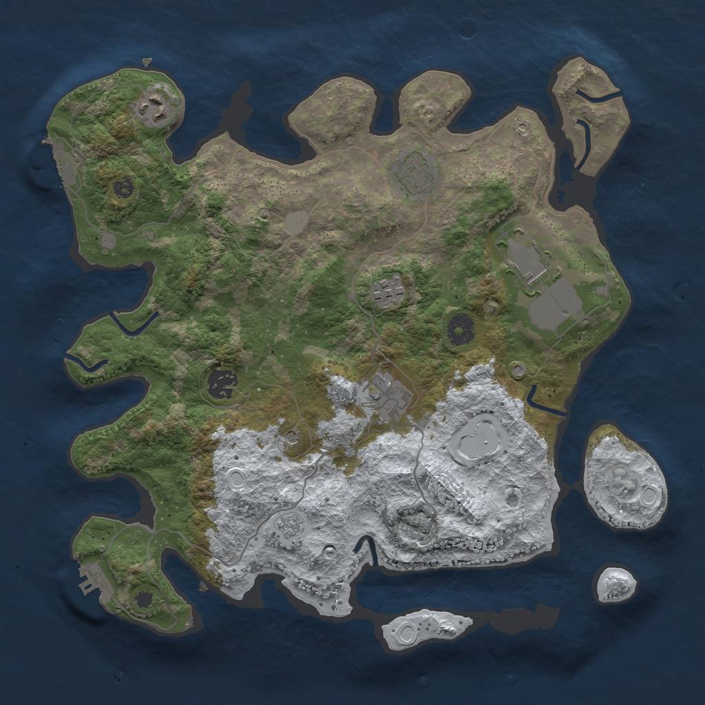 Rust Map: Procedural Map, Size: 3500, Seed: 20220713, 15 Monuments