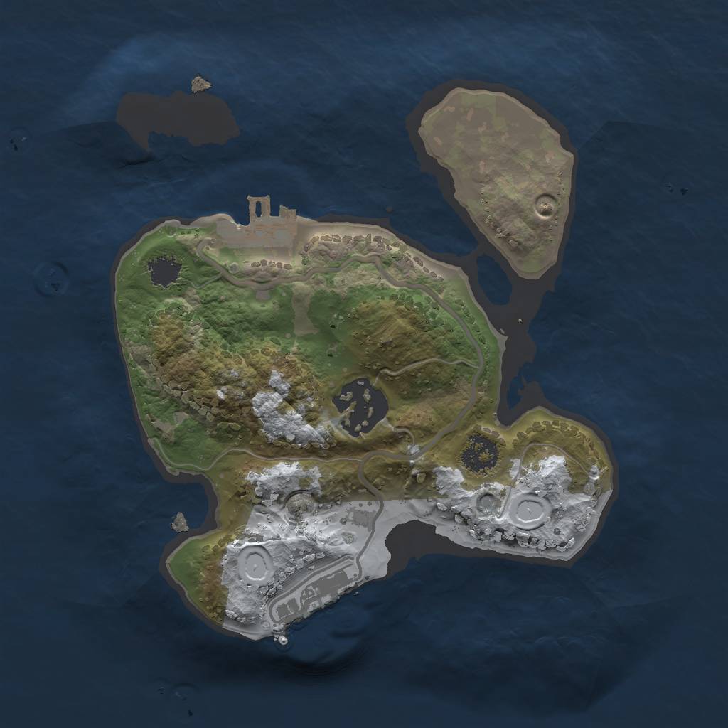 Rust Map: Procedural Map, Size: 2000, Seed: 6476927, 8 Monuments