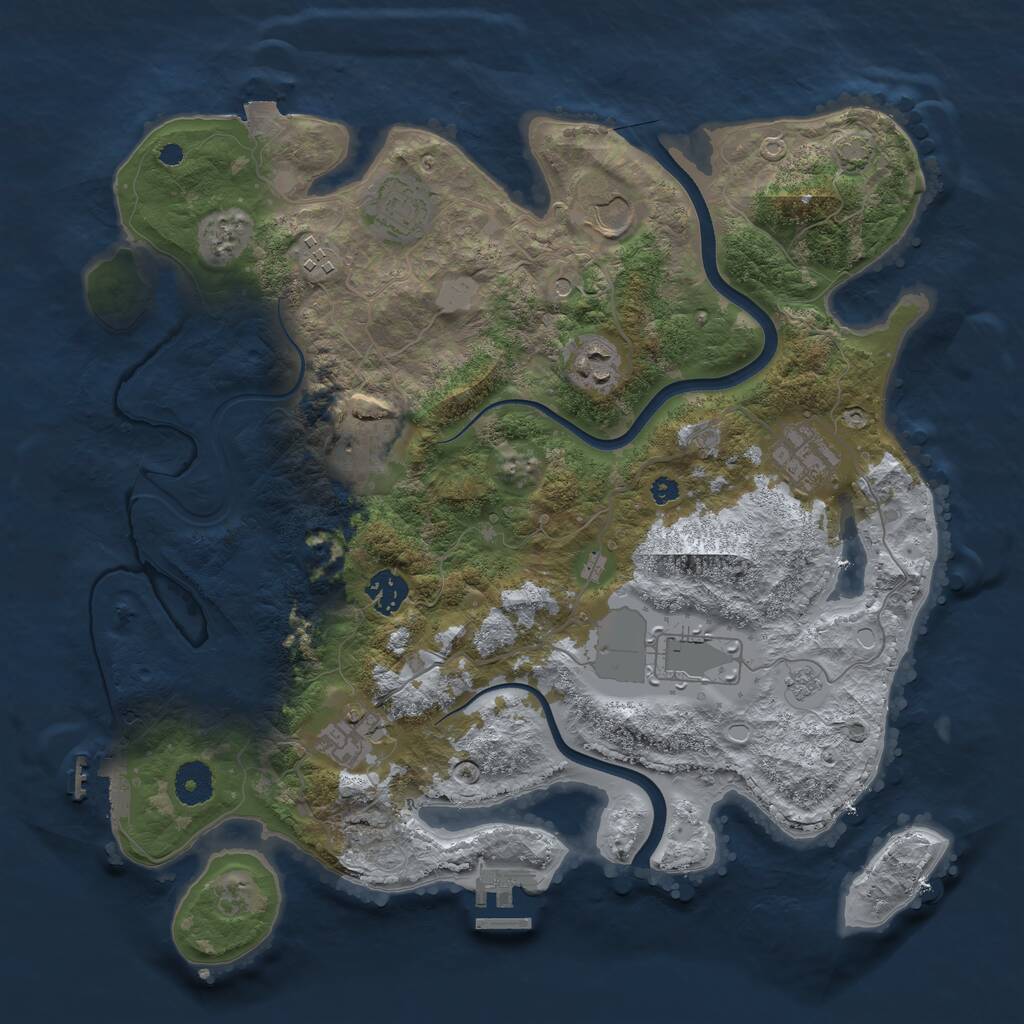 Rust Map: Procedural Map, Size: 3700, Seed: 299003191, 15 Monuments