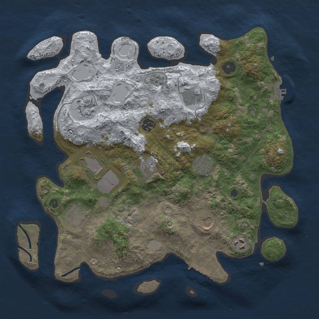 Rust Map: Procedural Map, Size: 3700, Seed: 587799247, 19 Monuments