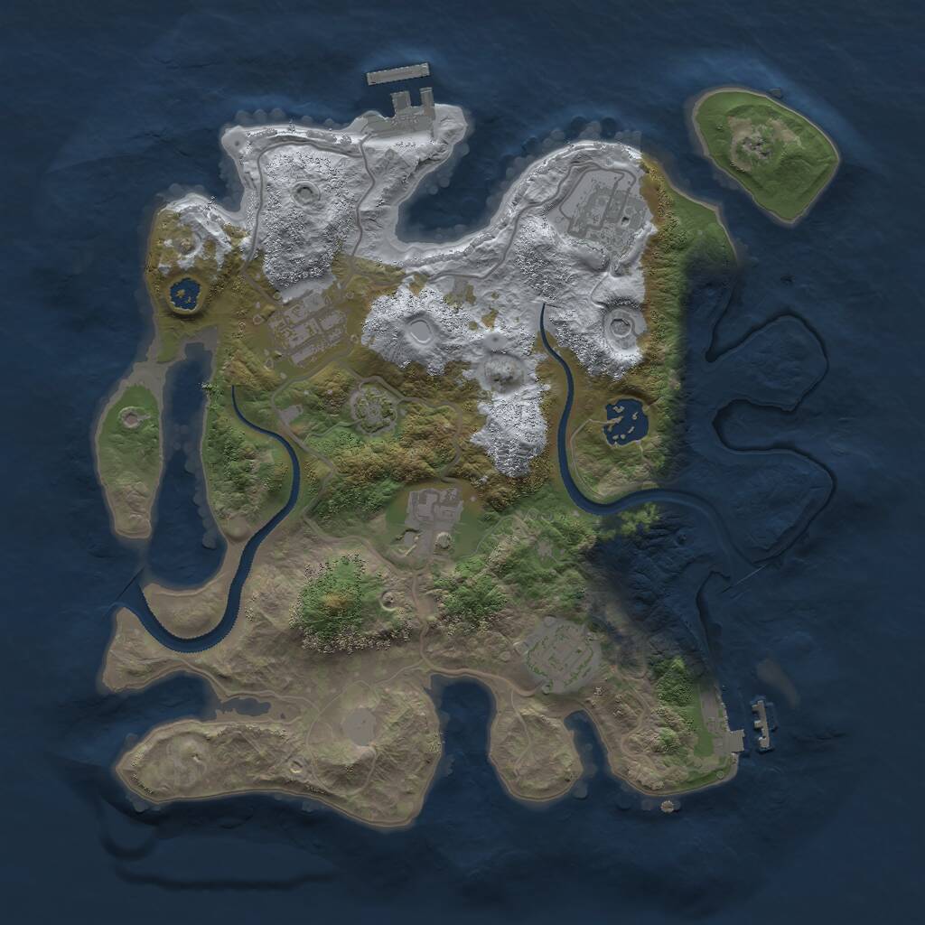 Rust Map: Procedural Map, Size: 3000, Seed: 5481546, 10 Monuments