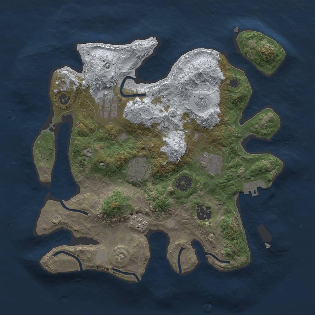 Rust Map: Procedural Map, Size: 3000, Seed: 5481546, 13 Monuments