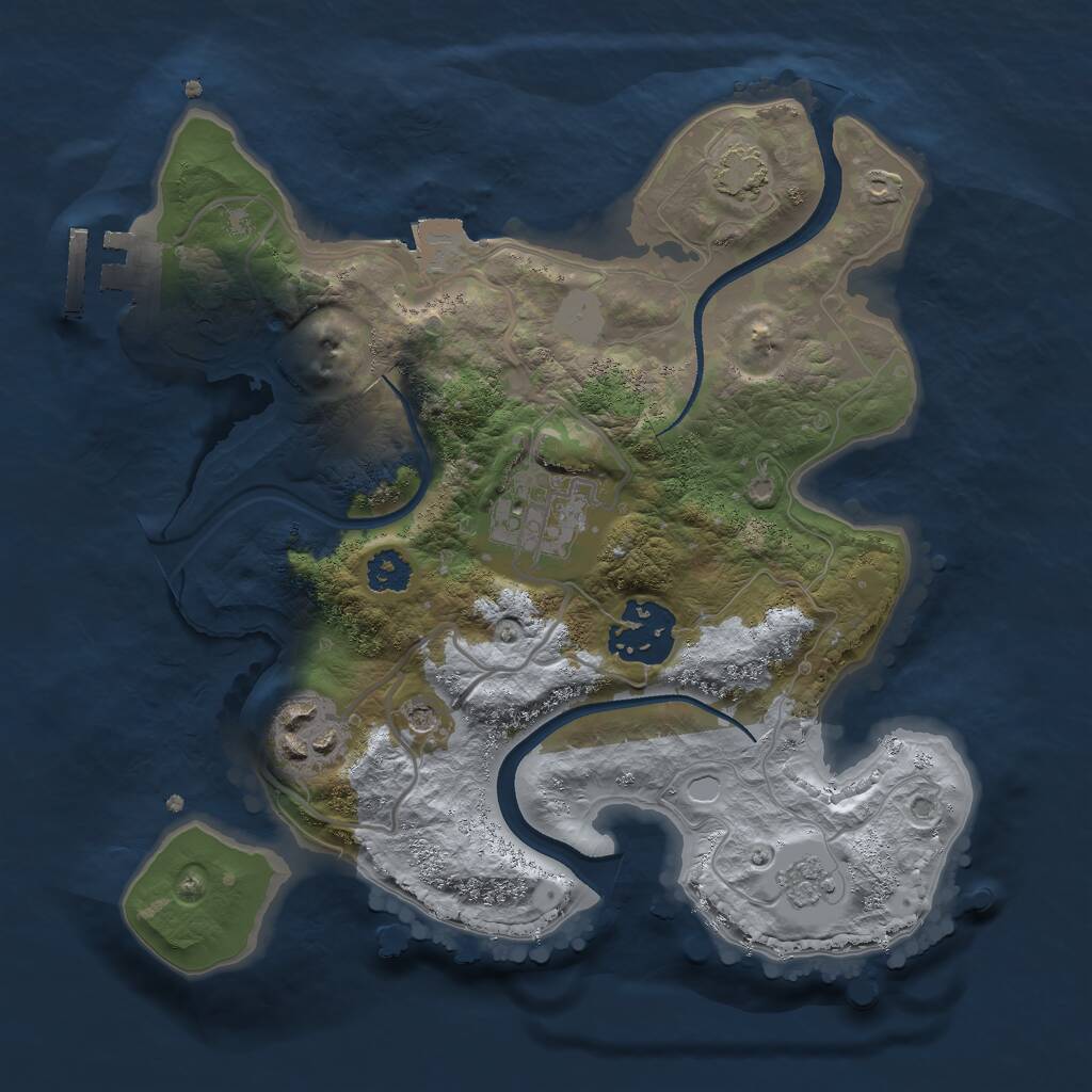 Rust Map: Procedural Map, Size: 2500, Seed: 54, 8 Monuments