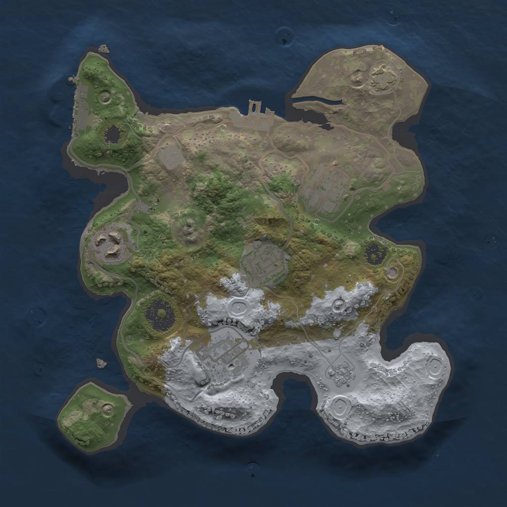 Rust Map: Procedural Map, Size: 2500, Seed: 54, 11 Monuments