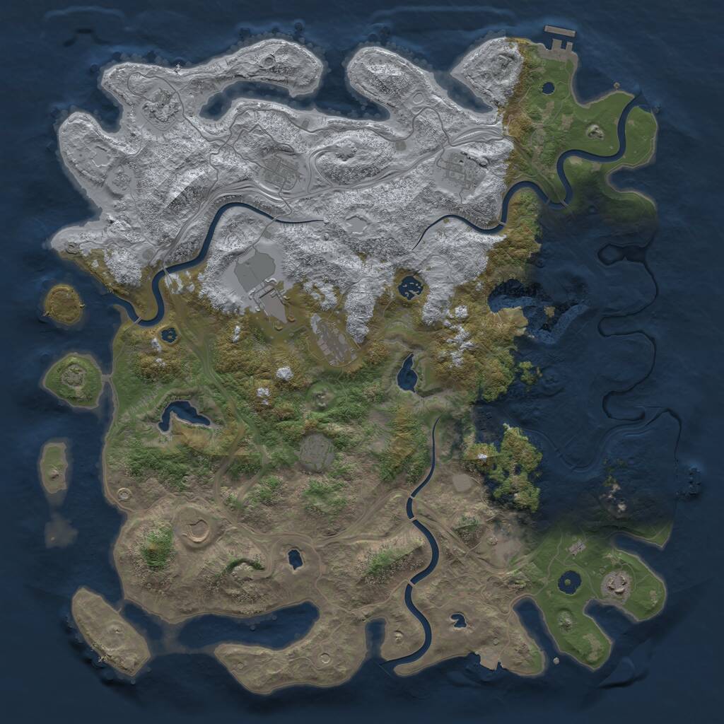 Rust Map: Procedural Map, Size: 4800, Seed: 1375247303, 17 Monuments