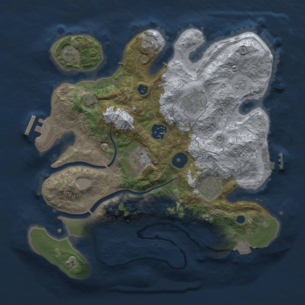 Rust Map: Procedural Map, Size: 3000, Seed: 6289, 11 Monuments