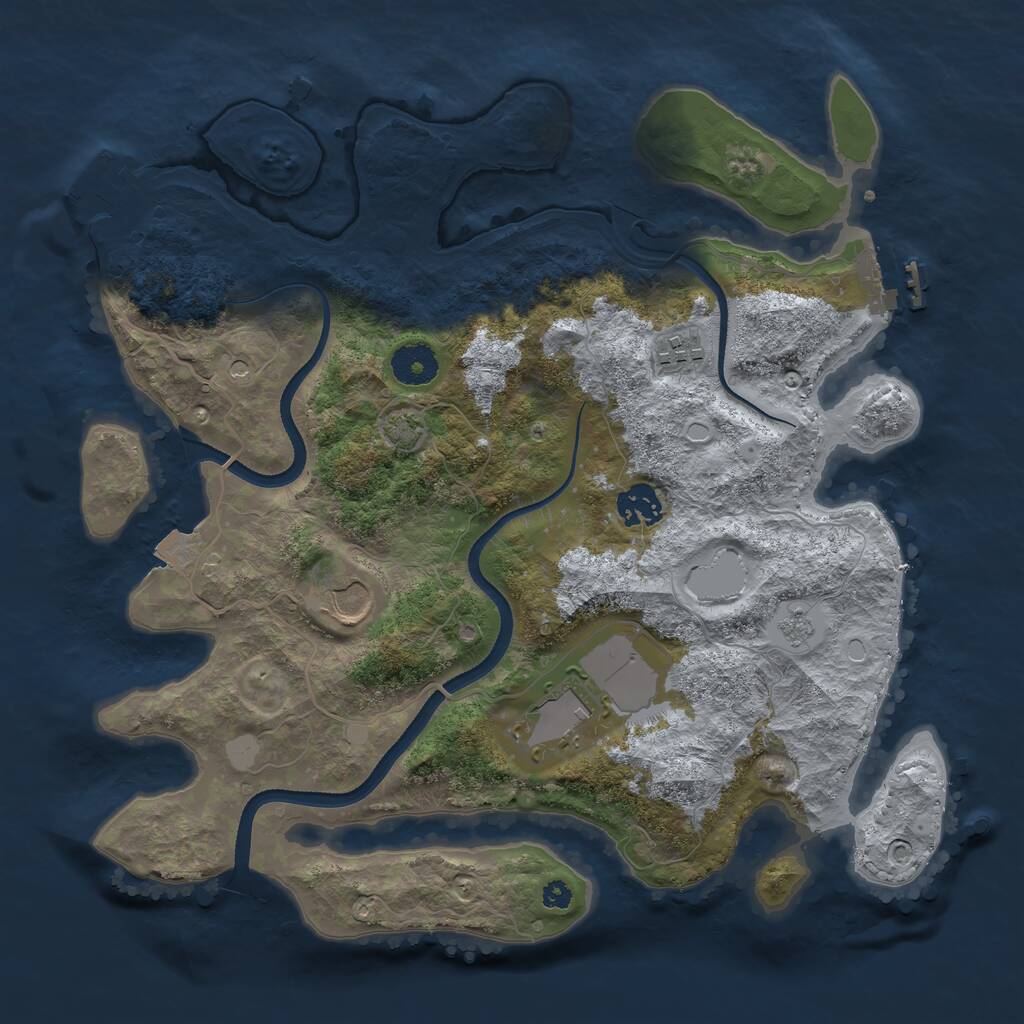 Rust Map: Procedural Map, Size: 3500, Seed: 559690909, 10 Monuments
