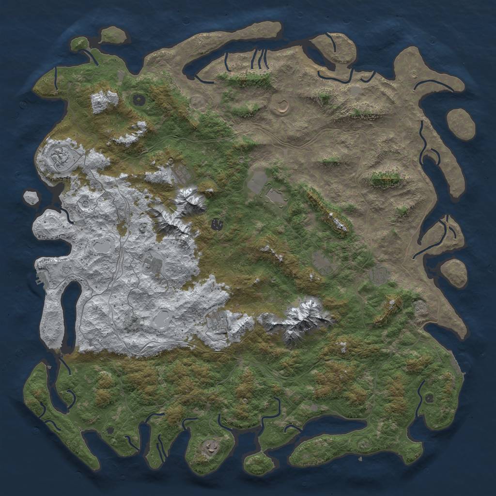 Rust Map: Procedural Map, Size: 6000, Seed: 89611132, 20 Monuments