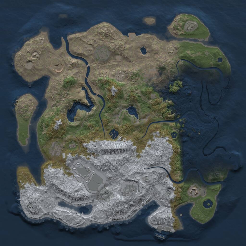 Rust Map: Procedural Map, Size: 4000, Seed: 874874, 15 Monuments
