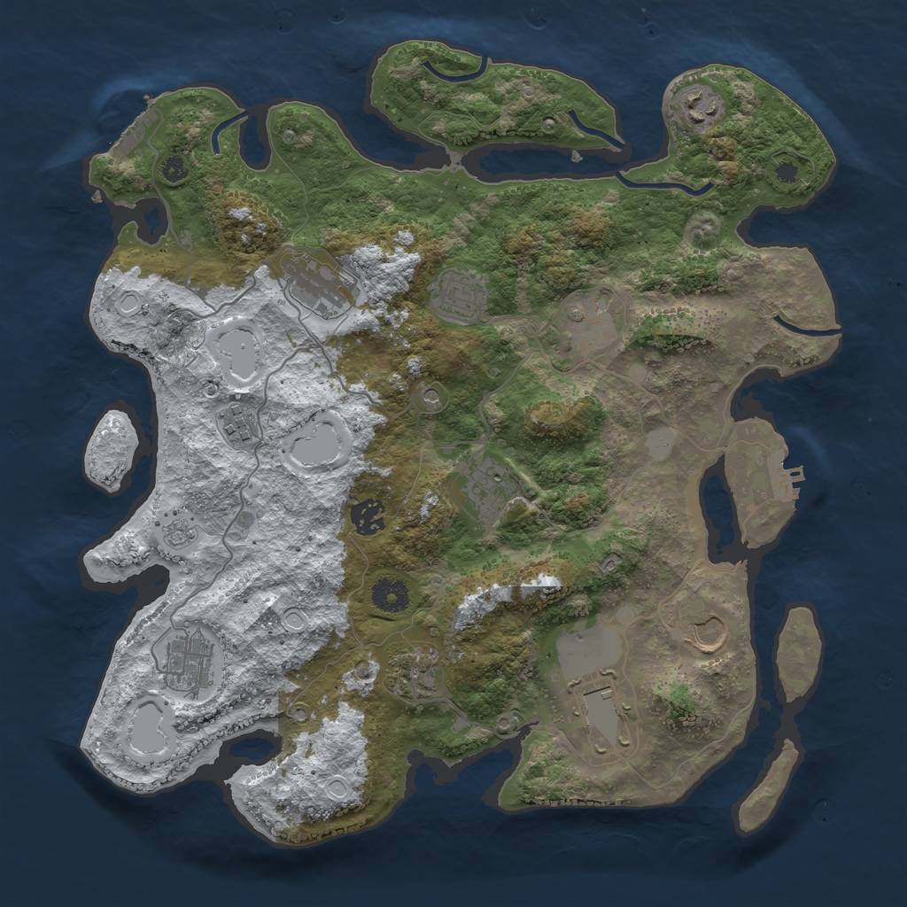 Rust Map: Procedural Map, Size: 3750, Seed: 1511584684, 20 Monuments