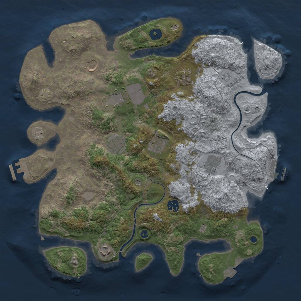 Rust Map: Procedural Map, Size: 3750, Seed: 905519040, 15 Monuments