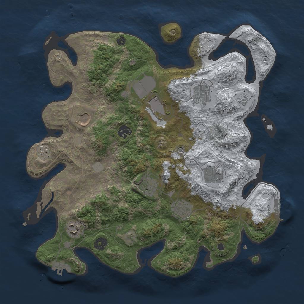 Rust Map: Procedural Map, Size: 3500, Seed: 277, 18 Monuments
