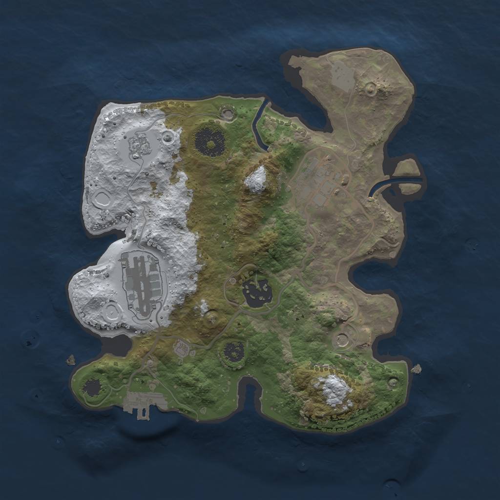 Rust Map: Procedural Map, Size: 2500, Seed: 1309, 11 Monuments