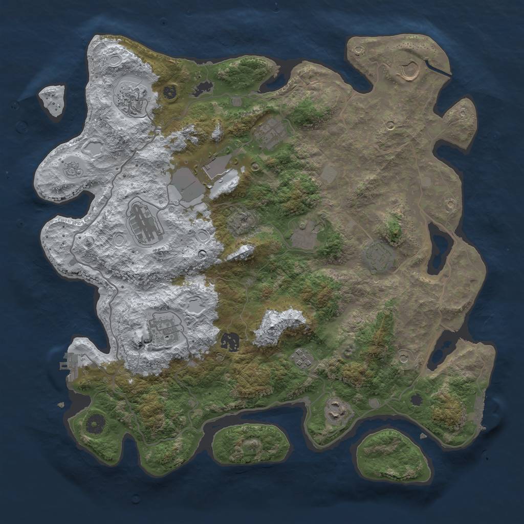 Rust Map: Procedural Map, Size: 4000, Seed: 50278, 20 Monuments