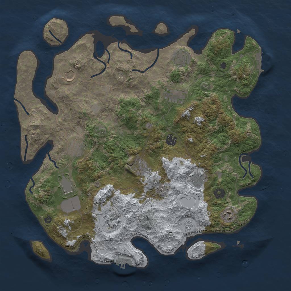 Rust Map: Procedural Map, Size: 3900, Seed: 56, 20 Monuments