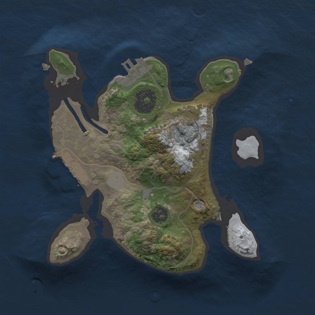 Rust Map: Procedural Map, Size: 2000, Seed: 438753906, 7 Monuments