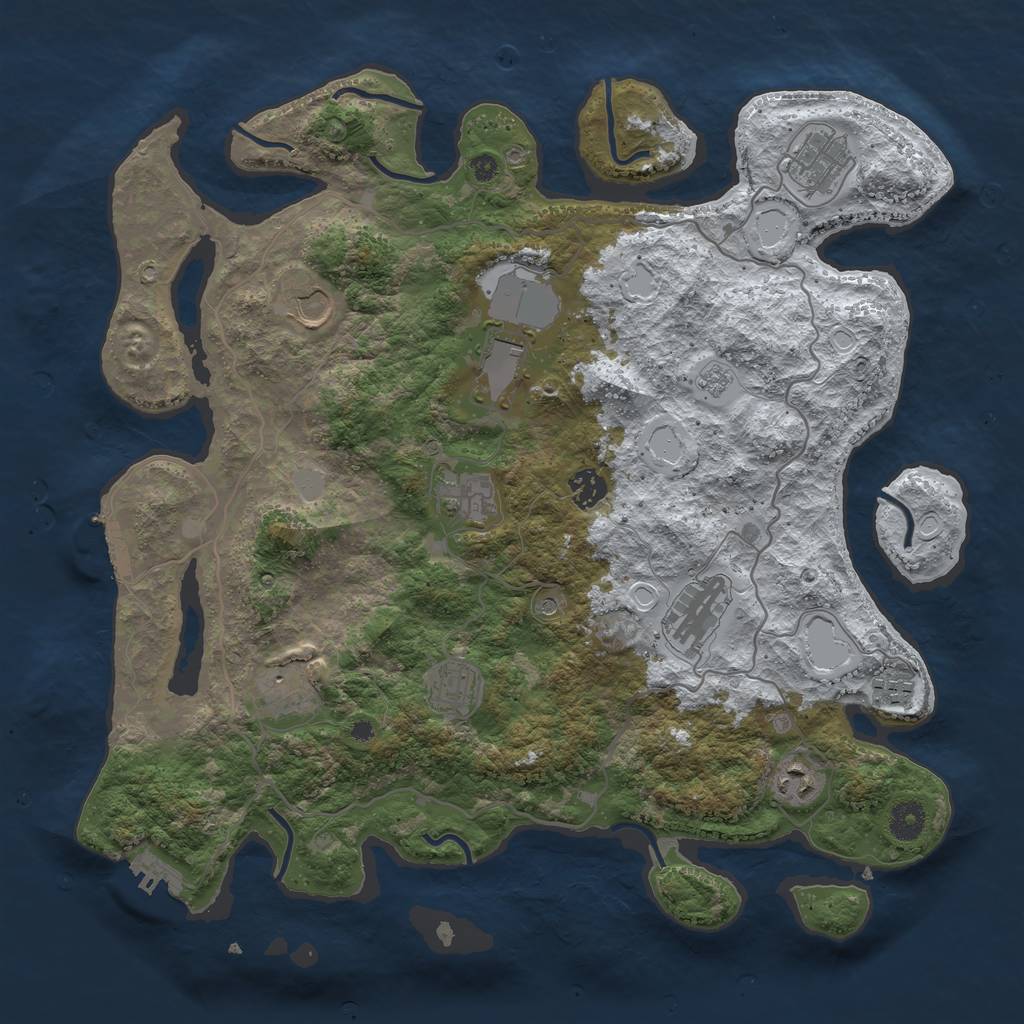 Rust Map: Procedural Map, Size: 4000, Seed: 67434, 19 Monuments