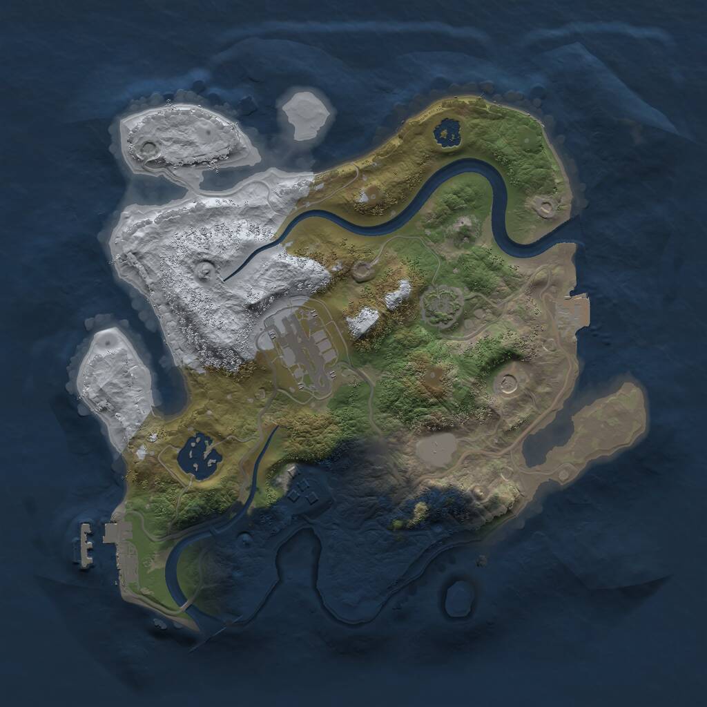 Rust Map: Procedural Map, Size: 2500, Seed: 172496123, 7 Monuments