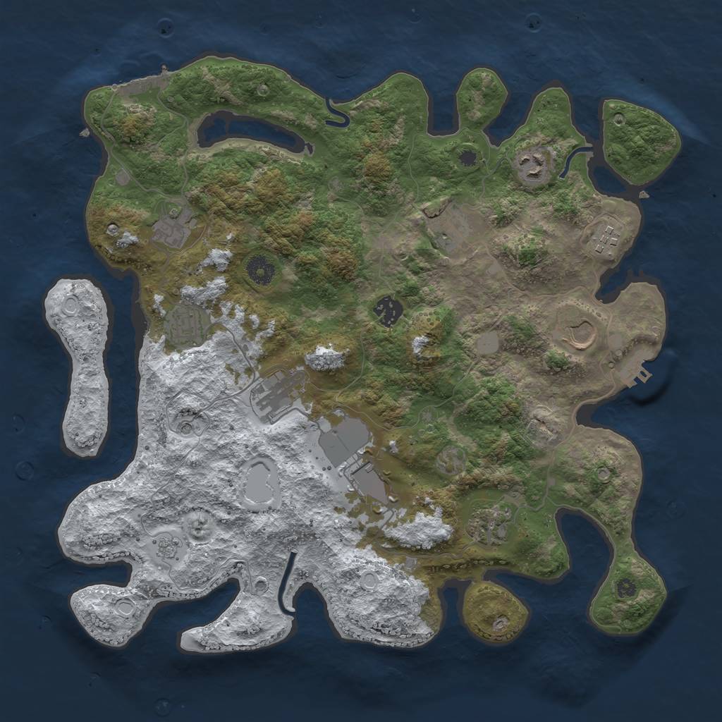 Rust Map: Procedural Map, Size: 3800, Seed: 70722, 19 Monuments