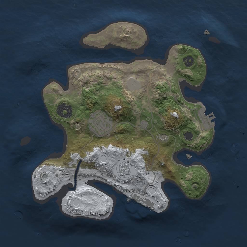 Rust Map: Procedural Map, Size: 2400, Seed: 31002, 10 Monuments