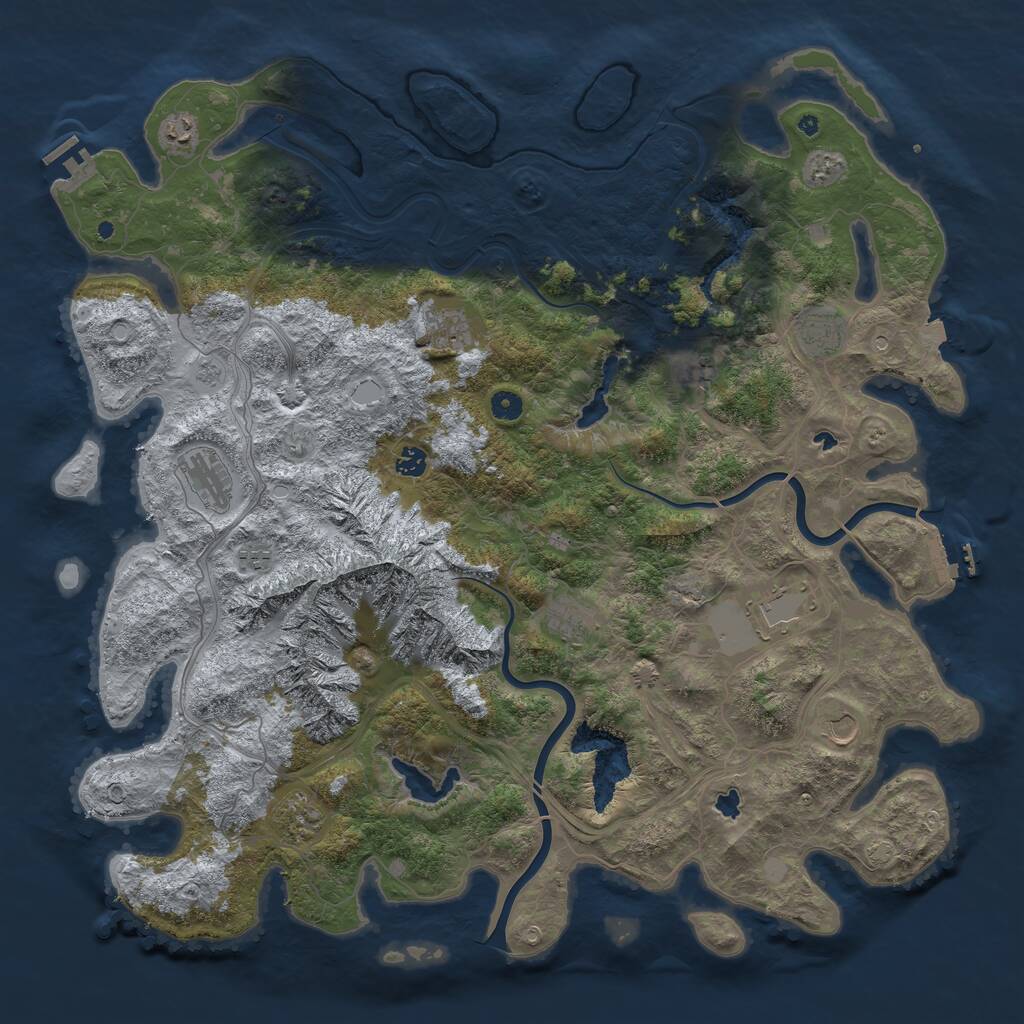 Rust Map: Procedural Map, Size: 5000, Seed: 1661978735, 17 Monuments