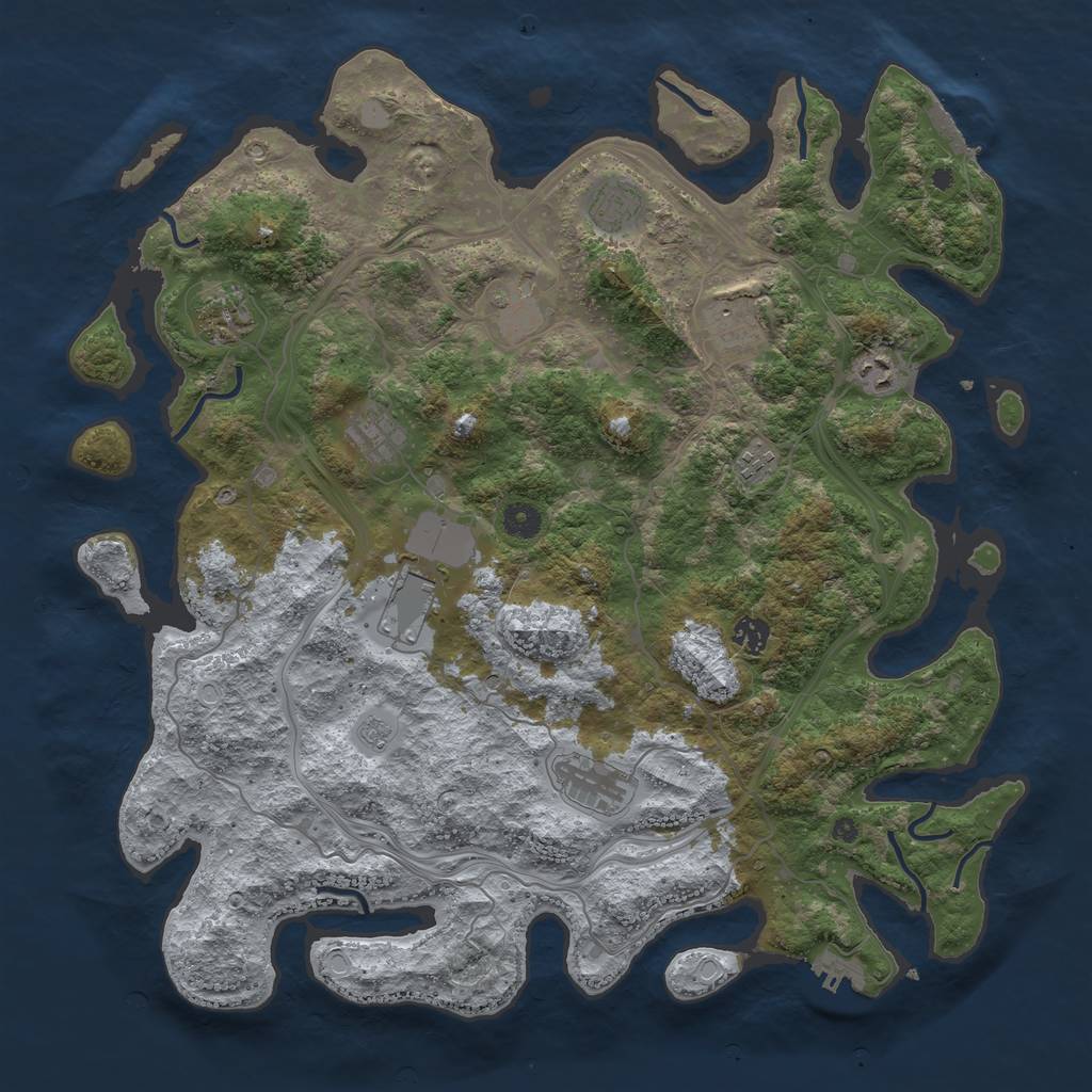 Rust Map: Procedural Map, Size: 4350, Seed: 3121134, 19 Monuments