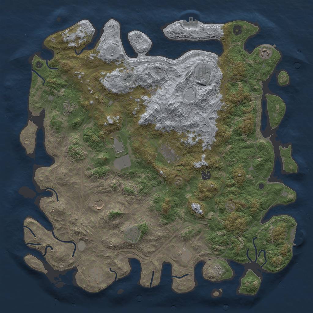 Rust Map: Procedural Map, Size: 4800, Seed: 1274232411, 20 Monuments