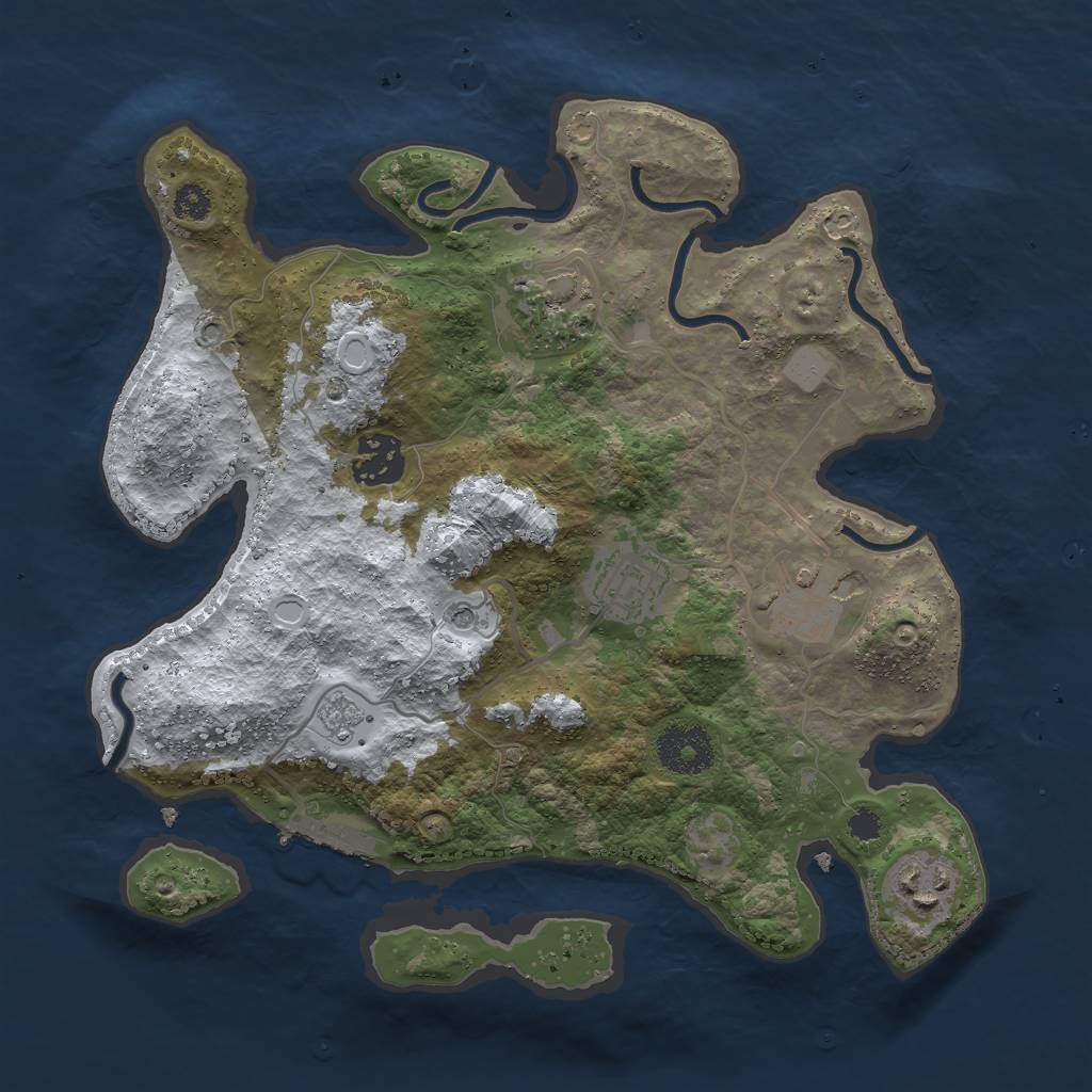 Rust Map: Procedural Map, Size: 3000, Seed: 6974503, 13 Monuments