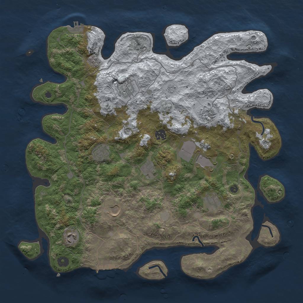 Rust Map: Procedural Map, Size: 4000, Seed: 63222, 19 Monuments