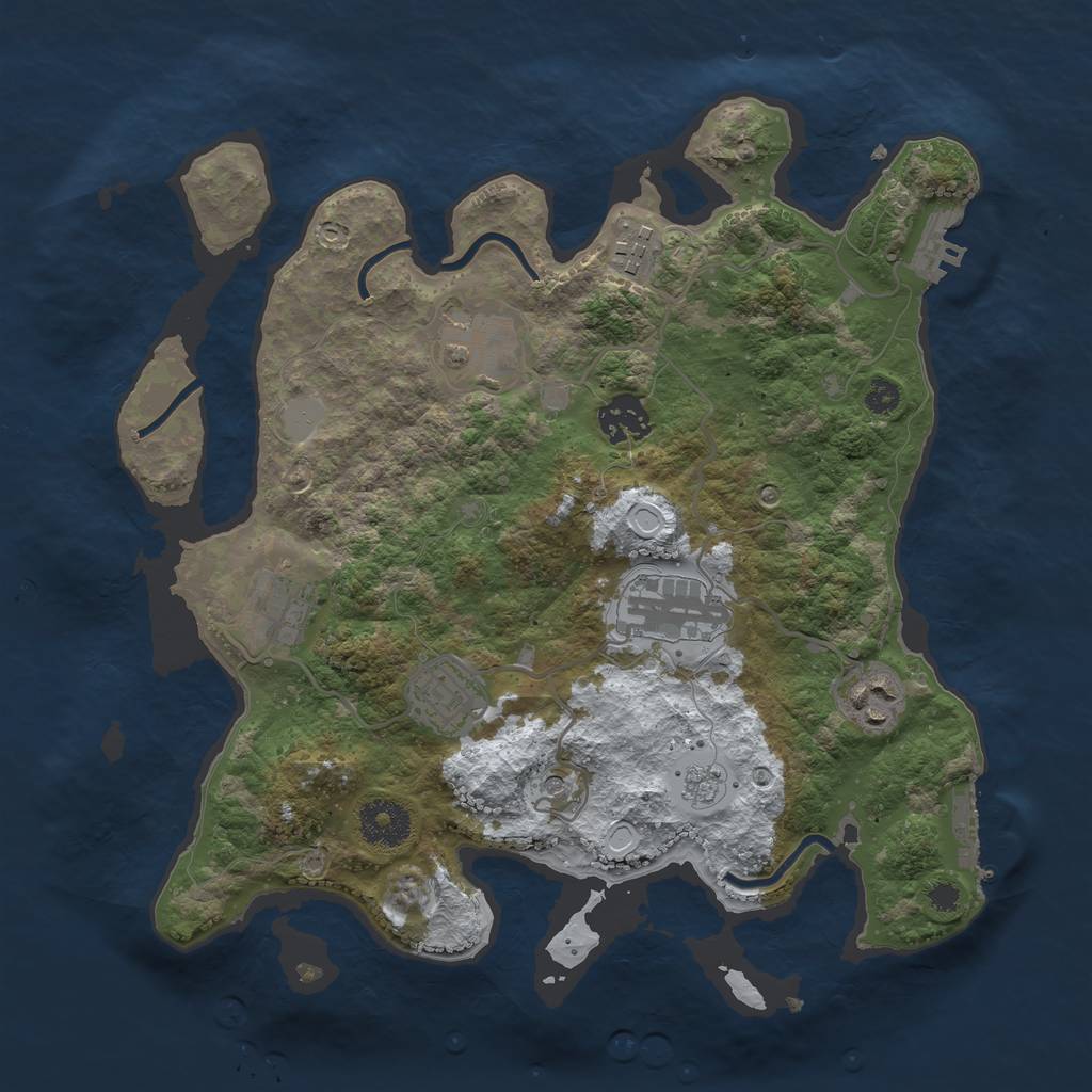 Rust Map: Procedural Map, Size: 3250, Seed: 17960970, 16 Monuments
