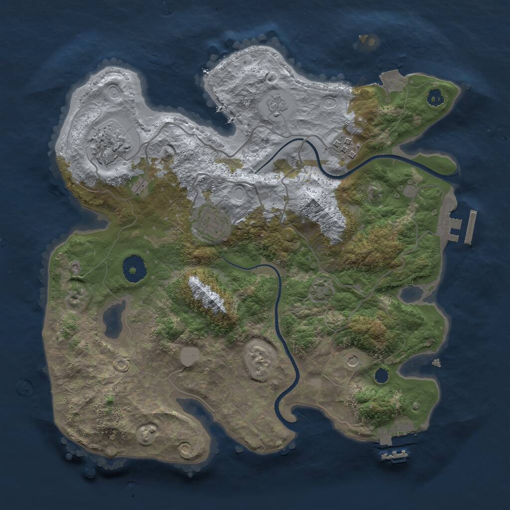 Rust Map: Procedural Map, Size: 3000, Seed: 6693, 9 Monuments