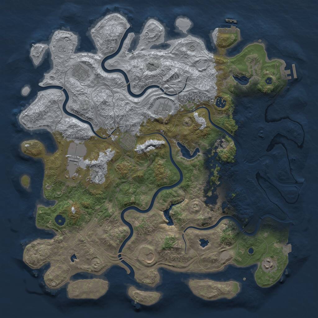 Rust Map: Procedural Map, Size: 4500, Seed: 1757849314, 16 Monuments