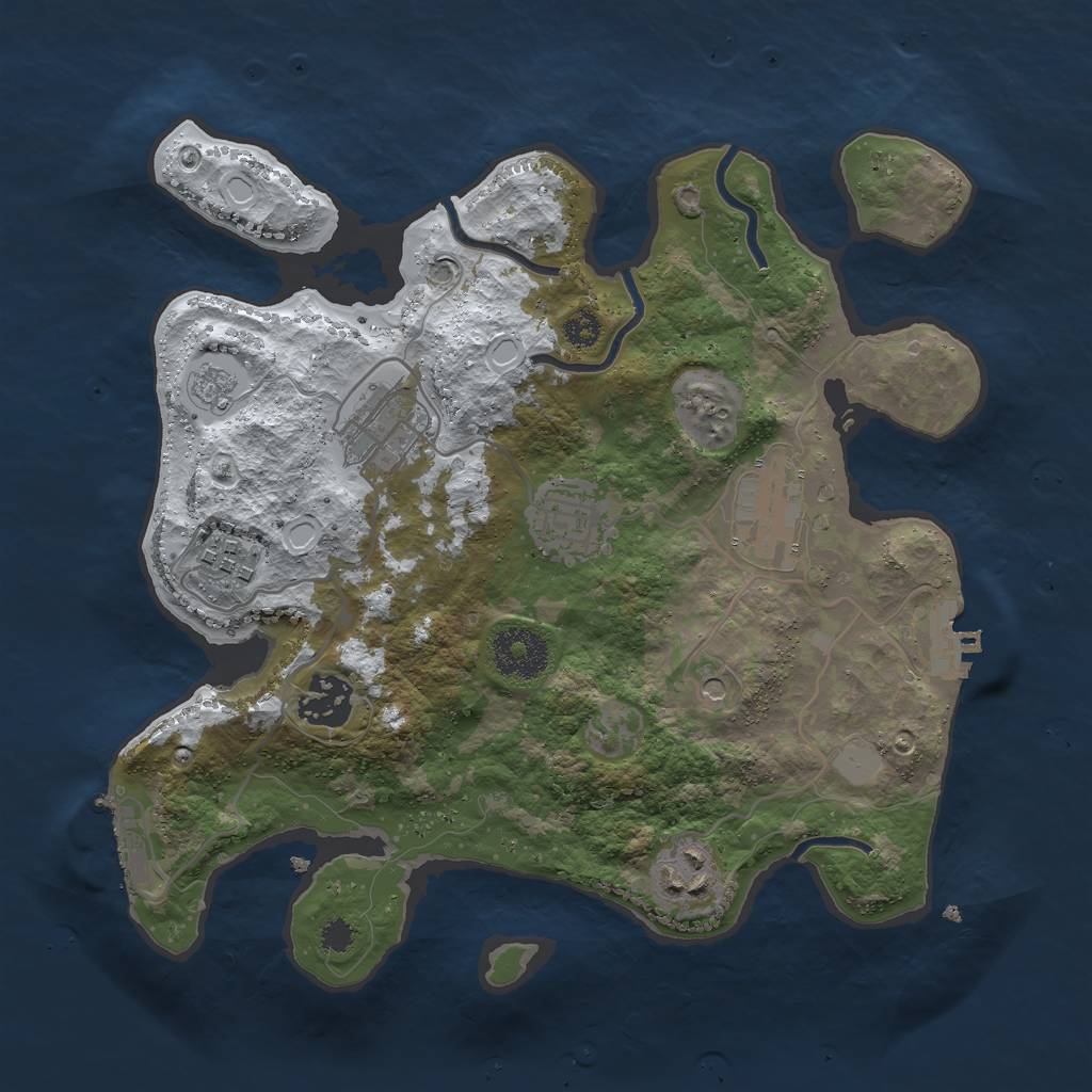 Rust Map: Procedural Map, Size: 3000, Seed: 916942561, 15 Monuments